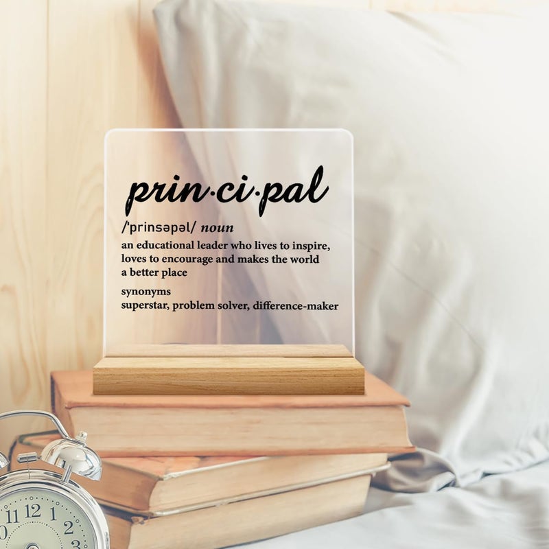 Zauly School Principal Appreciation Gifts for Men Women, Principal Definition Acrylic Desk Sign Decor - Image 5